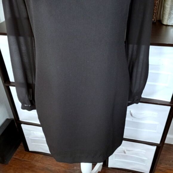 FOREVER 21 BLACK BEADED SHOULDERS SHIRT DRESS SZ.S EUC - Picture 4 of 8